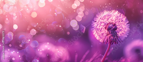 purple dandelion with bautiful bokeh nature background