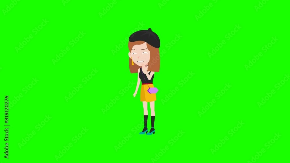 beautiful cute cartoon fashion girl with smirk reaction 2d animation and background, animated cartoon character lady smirking, women, beauty 4k beautiful cute cartoon fashion girl with smirk reaction 2d animation and background, animated cartoon character lady smirking, women, beauty 4k