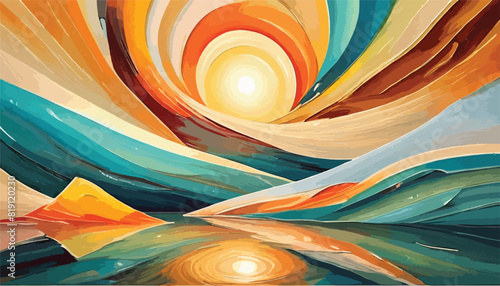 Abstract Vision: Unconventional Art Exploration, Sun, sky, valley.