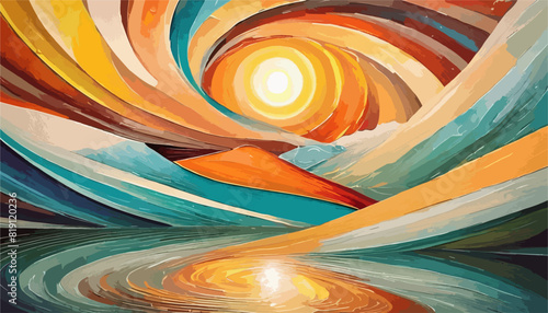 Abstract Vision: Unconventional Art Exploration, Sun, sky, valley.