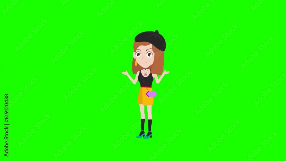 beautiful cute cartoon fashion girl with sprawl hands reaction 2d animation and background, animated cartoon character lady sprawl hands, women, beauty 4k beautiful cute cartoon fashion girl with sprawl hands reaction 2d animation and background, animated cartoon character lady sprawl hands, women, beauty 4k