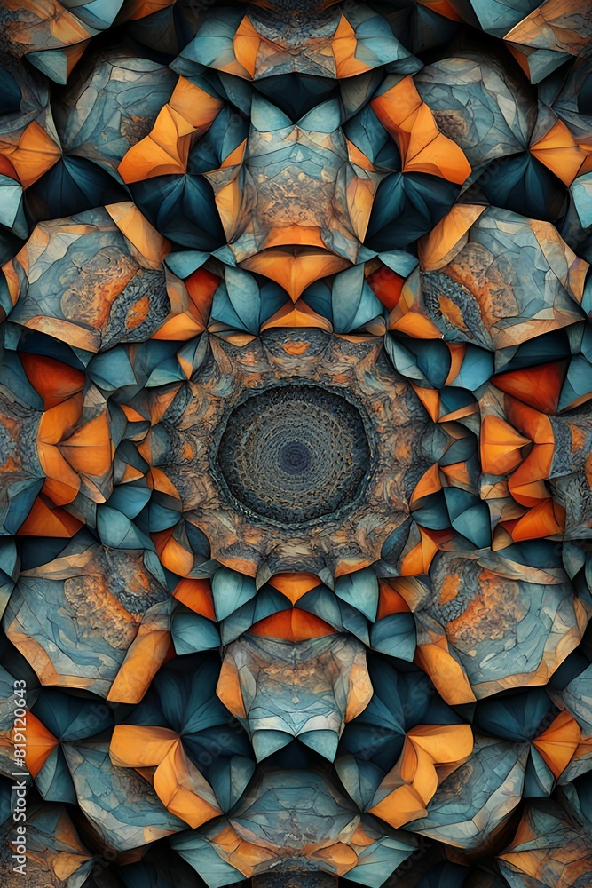 Abstract geometric kaleidoscopes: intricate abstract patterns resembling kaleidoscopic designs