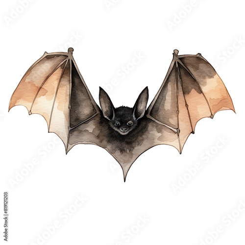 Cute watercolor bat, illustration