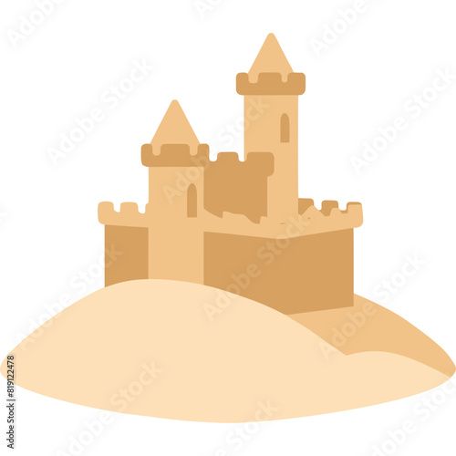 sand castle on white background simple design