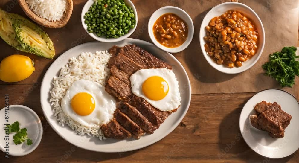 A Culinary Adventure: Savoring Steak, White Rice, Fried Peanuts, and Indonesian Flavors A Culinary Adventure: Savoring Steak, White Rice, Fried Peanuts, and Indonesian Flavors
