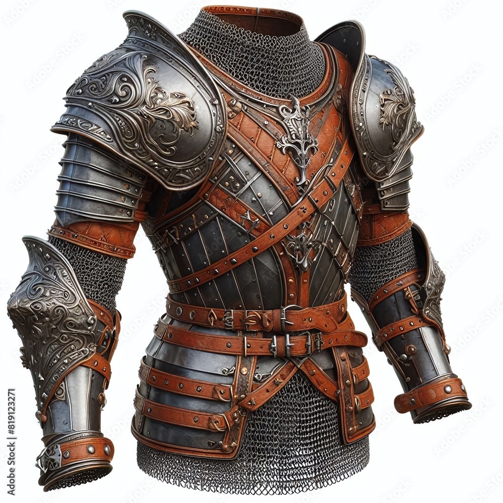 Ornate Medieval Leather and Metal Armor Ornate Medieval Leather and Metal Armor