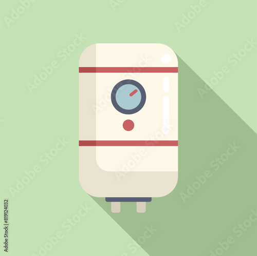 Minimalist vector image of a modern electric water heater on a pastel background