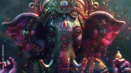 Wallpaper Mural Illustration of lord ganesha for ganesh jayanti in hyper realistic style Torontodigital.ca