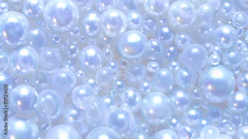 Pearl background. Texture from beads of white pearls.Generative AI