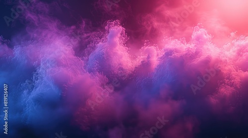 Pink and blue smoke fills the air and is lit from the top right. AIG51A. photo