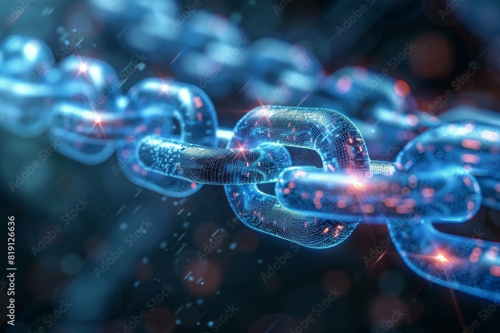 Blockchain technology illustration created with generative ai Blockchain technology illustration created with generative ai