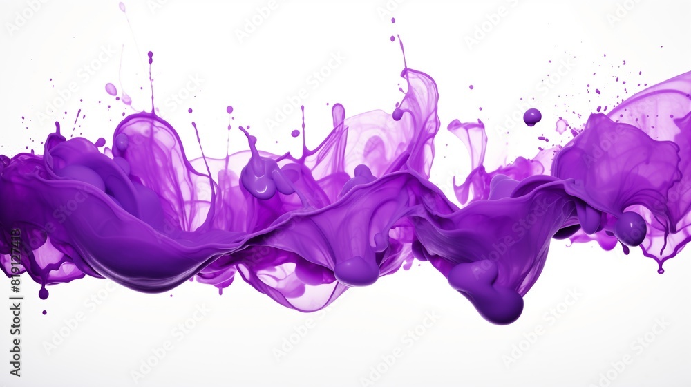 Splashes of purple paint on white background Splashes of purple paint on white background
