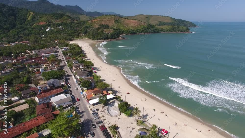 Aerial view of Maresias Beach - São Sebastião, São Paulo, Brazil Aerial view of Maresias Beach - São Sebastião, São Paulo, Brazil