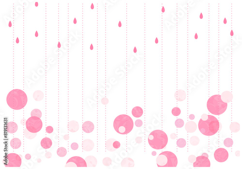 手描きの水彩水玉フレーム背景17赤色