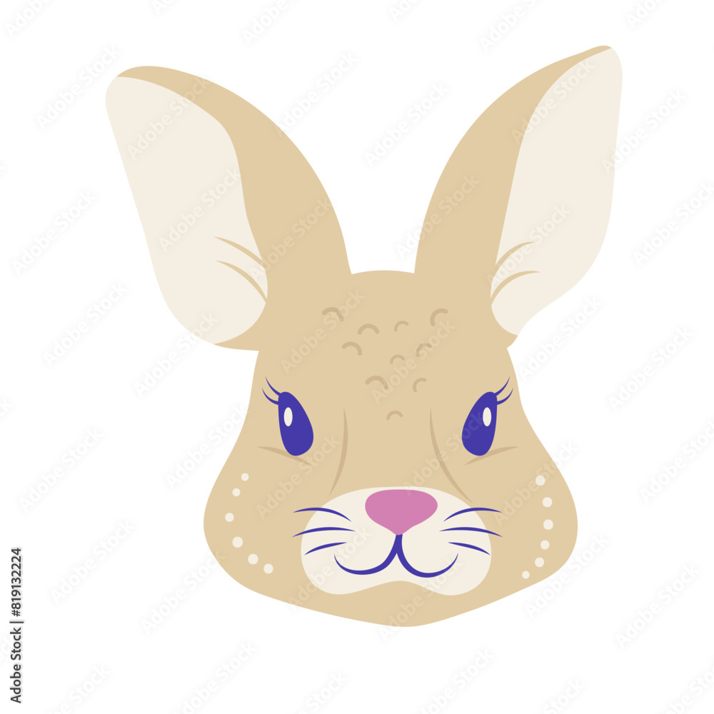 Naklejka premium Head of rabbit vector cartoon illustration