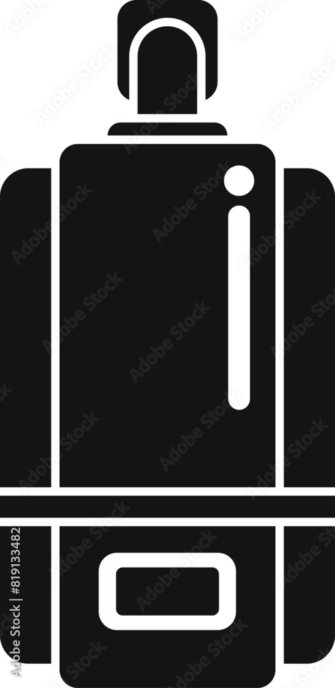 Vector illustration of a solid black travel backpack icon on white background Vector illustration of a solid black travel backpack icon on white background