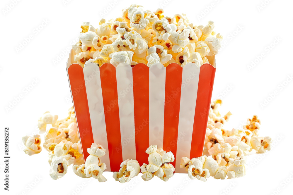 A large container of fresh, buttery popcorn overflowing, perfect for movie nights, cinema snacks, or parties with friends and family. A large container of fresh, buttery popcorn overflowing, perfect for movie nights, cinema snacks, or parties with friends and family.