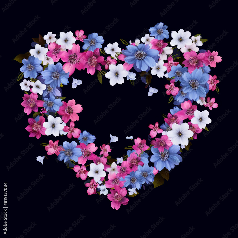 Happy father's day floral text animation. Alpha channel for transparent background. Social media gift card idea