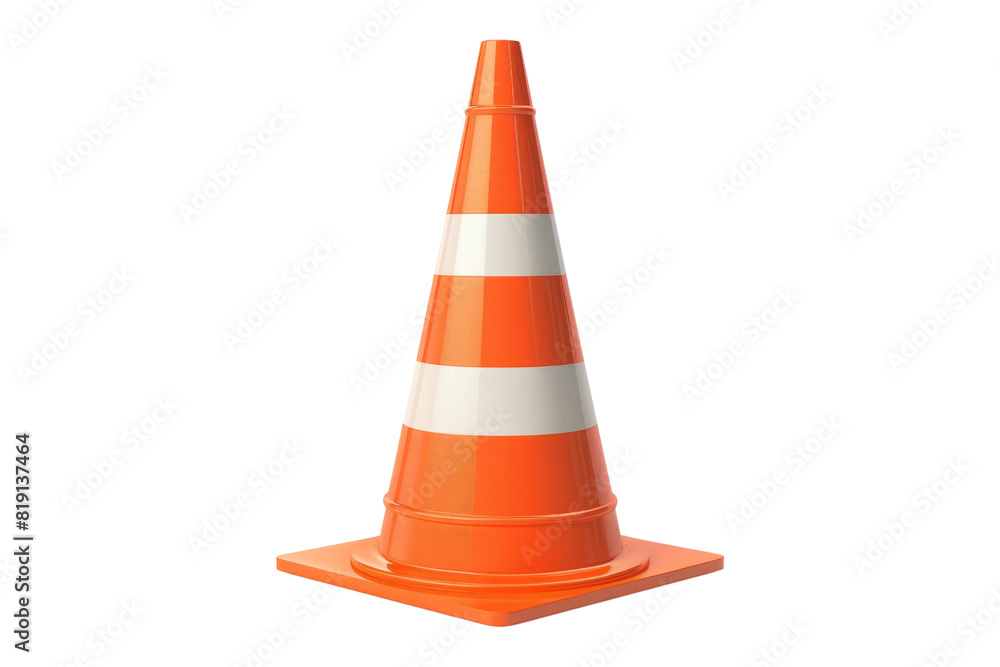 Close-up image of an orange traffic cone with white reflective stripes, isolated on a transparent background. perfect for safety and construction themes. Close-up image of an orange traffic cone with white reflective stripes, isolated on a transparent background. perfect for safety and construction themes.
