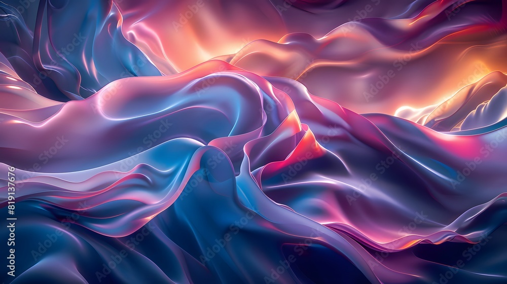 Abstract wave wallpaper, in the style of smooth and curved lines, dark background, minimalistic, chromatic experimentation, dark sky-blue and light red background, light pink and light orange Abstract wave wallpaper, in the style of smooth and curved lines, dark background, minimalistic, chromatic experimentation, dark sky-blue and light red background, light pink and light orange
