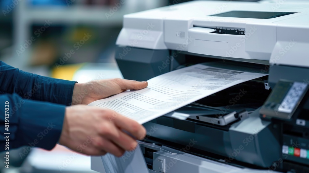 Lay down or take paper from printer. Lay down or take paper from printer.