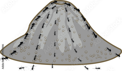 Ant mound or ant house vector illustration clipart