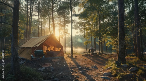 Camping in the big forest