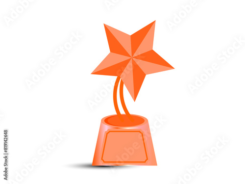 Bronze medal champion trophy vector illustration