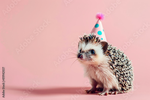 Fototapeta Naklejka Na Ścianę i Meble -  Adorable Hedgehog Birthday Portrait