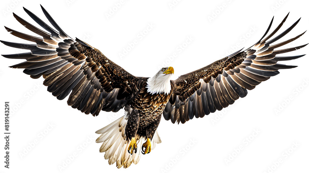 Obraz premium Bald Eagle in Flight with Wings Spread