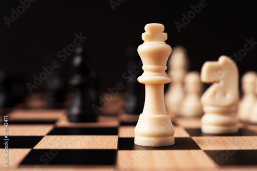 King black chess on black background