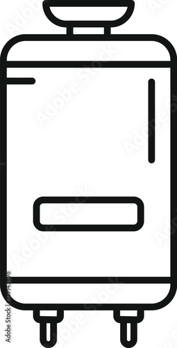 Vector line drawing of a domestic hot water heater, simple for icons or manuals