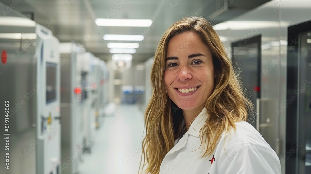 Smiling female orthopedic specialist at dufim x-ray gym offering services with joy and expertise Smiling female orthopedic specialist at dufim x-ray gym offering services with joy and expertise