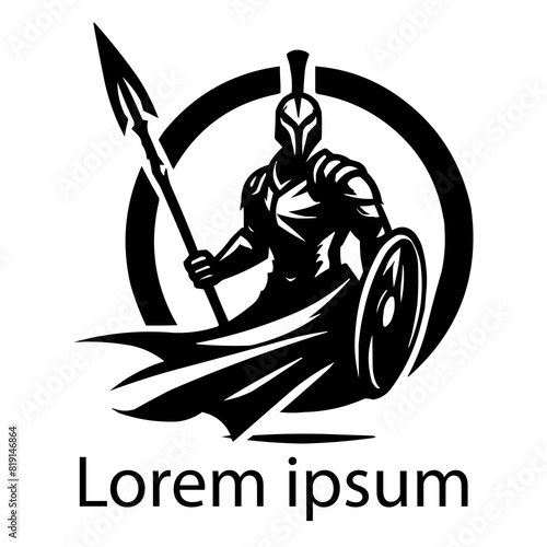 A black warrior  logo on white background