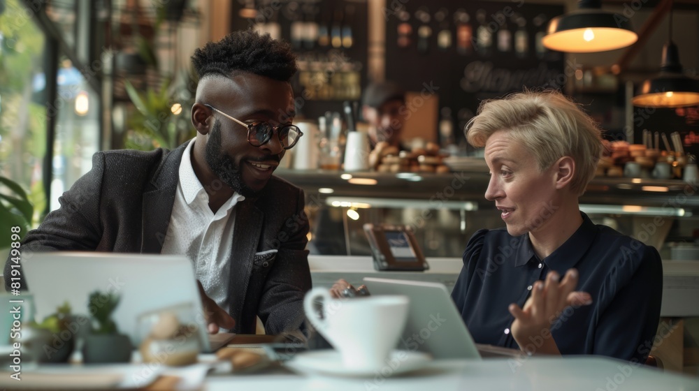 The Professionals at a Cafe Meeting The Professionals at a Cafe Meeting