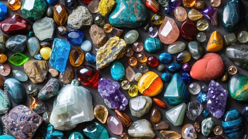 Many gemstones of various types