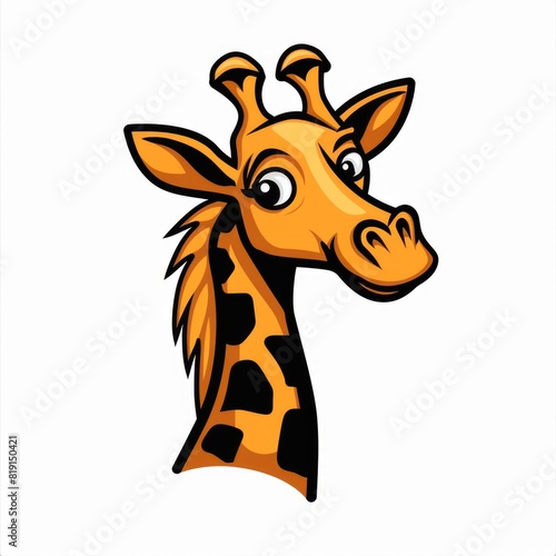 Mascot logo Giraffe white background