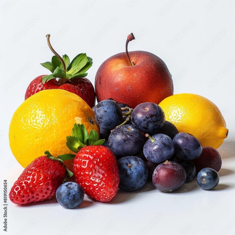Assorted ripe fruits ready for healthy snacking Assorted ripe fruits ready for healthy snacking