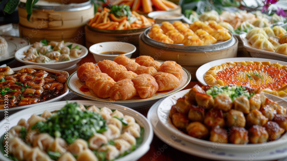 Food photography masterpiece,overhead angle, Chinese food,hdr 