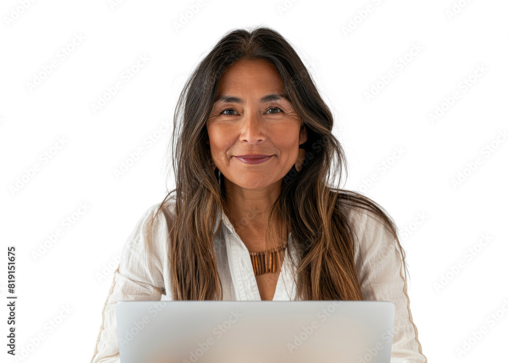 Native American Woman with Laptop Native American Woman with Laptop