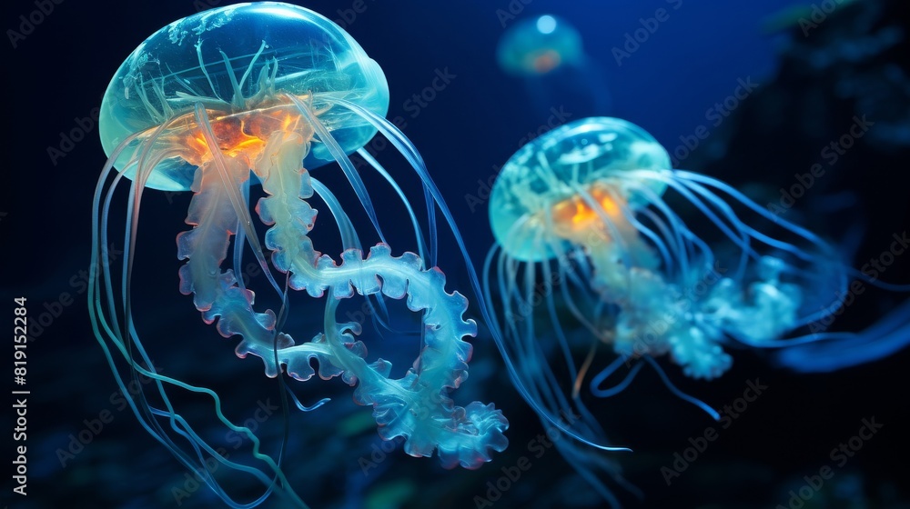 Explore the concept of bioluminescence in the deep sea. Explore the concept of bioluminescence in the deep sea.