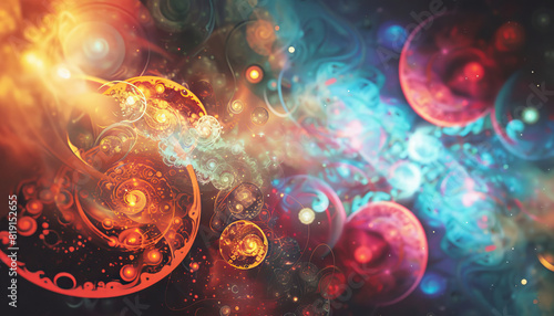Abstract Digital Artwork with Cosmic Patterns - Add a cosmic touch with this abstract digital artwork featuring cosmic patterns, perfect for creating a mystical and otherworldly look.
