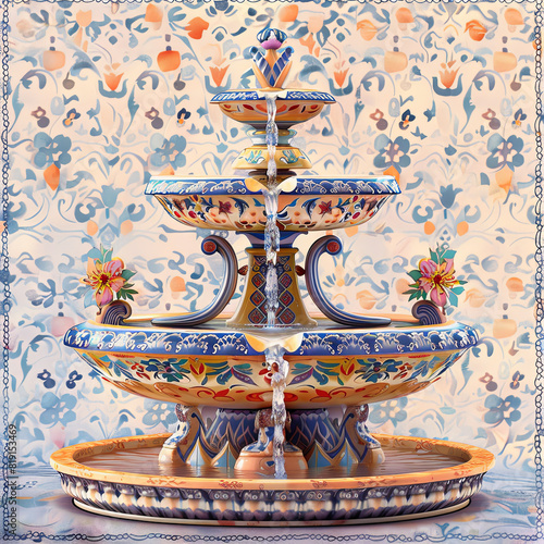 The image shows a stunning, vibrant, and intricate photorealistic artwork in colorful hues.