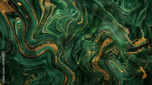 Malachite green and gold marble texture