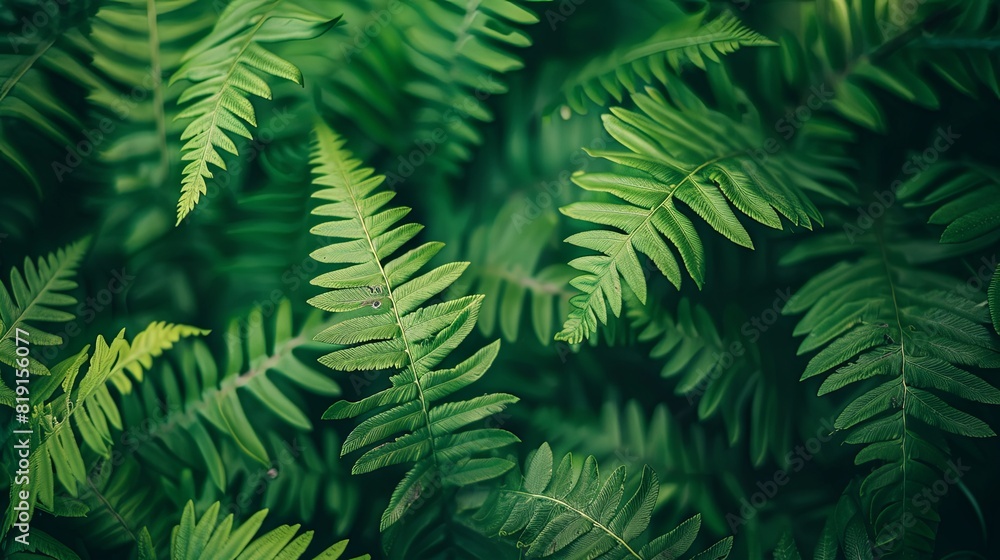 Close-up of fern fronds with intricate details, rich green tones, and natural elegance Close-up of fern fronds with intricate details, rich green tones, and natural elegance