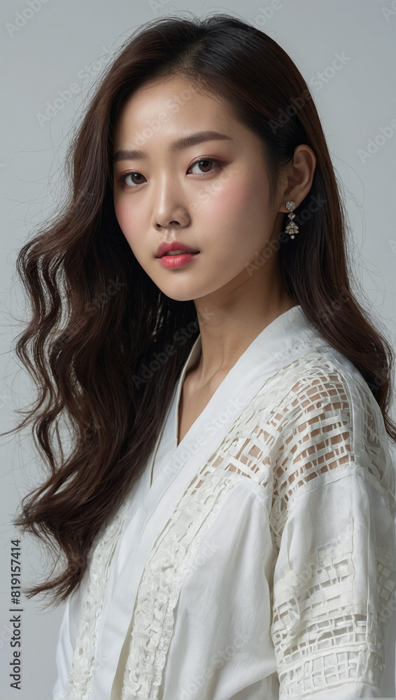 Image of beautiful Korean woman in white dress 16 Image of beautiful Korean woman in white dress 16