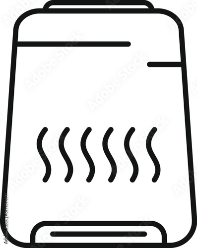 Minimalist black and white line drawing of an electric heating blanket icon