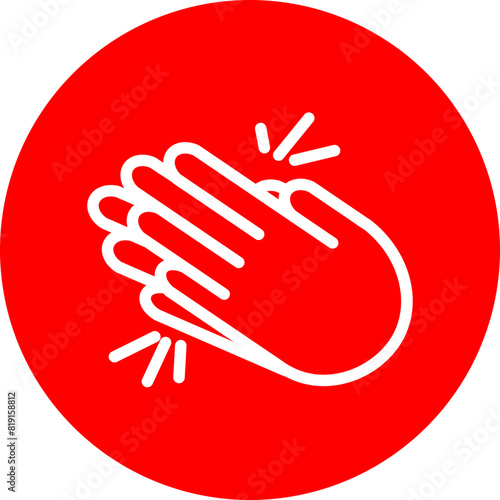 emoji Clap Line White Circle Red Icon Design