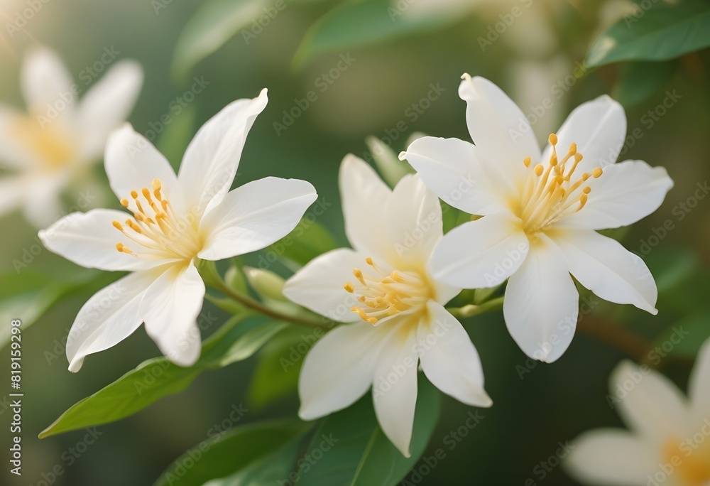 Obraz premium Jasmine flower closeup Realistic Light understand sun light significantly summer flower concept