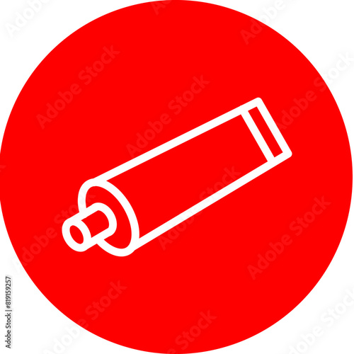 Shaving Cream Line White Circle Red Icon Design